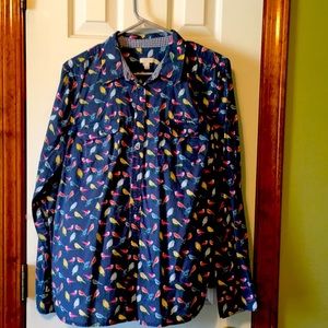 Talbots Cute Bird Button-down Shirt